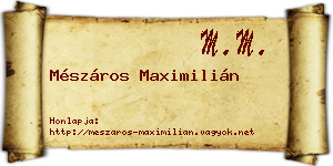 Mészáros Maximilián névjegykártya