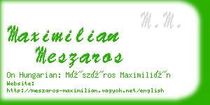 maximilian meszaros business card